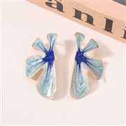 ( blue) multicolor flowers temperament all-Purpose trend fashion samll gold earrings ear stud Earring