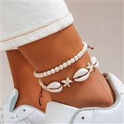 ( white 4618)occidental style  wind Shells bracelet  Bohemia weave beads starfish