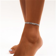 ( 3  White K  862)occidental style  leisure Rhinestonenklet foot  brief snake chain chain Anklet