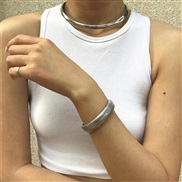 (16mm Silver)occidental style wind personality fashion snake pattern three layer elasticity bangle exaggerating texture