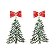 ( green)occidental style christmas christmas tree diamond ear stud creativeearrings