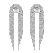 ( White K)E occidental style fashion claw chain fully-jewelled tassel long style earrings  elegant temperament earring