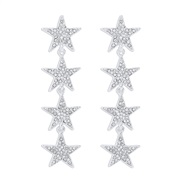 ( White K)E Autumn and Winter fashion diamond multilayer star earrings  exaggerating long style tassel temperament earr