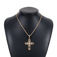 (N11352) hollow diamond cross necklace  retro samll creative classic earrings set