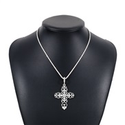(N11353) hollow diamond cross necklace  retro samll creative classic earrings set