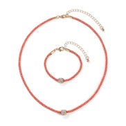 ( orange)occidental style Bohemian style brief color necklace  samll retro chain bracelet chain set