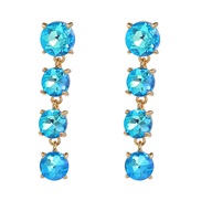 (blue AB)fashion colorful diamond earrings super Rhinestone earring woman occidental style fully-jewelled Earringearrin