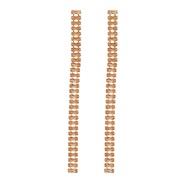 ( Rose Gold)colorful diamond earrings long earring lady trend super banquet