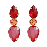 ( red)colorful diamond earrings occidental style exaggerating Earring woman multilayer drop fully-jewelled ear stud Str