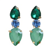 ( green)colorful diamond earrings occidental style exaggerating Earring woman multilayer drop fully-jewelled ear stud S