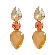 (gold yellow )colorful diamond earrings occidental style exaggerating Earring woman multilayer drop fully-jewelled ear 