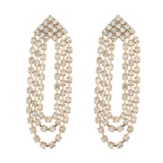 ( Gold)fashion occidental style earrings chain tassel Earring woman Rhinestone diamond banquet