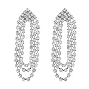 ( Silver)fashion occidental style earrings chain tassel Earring woman Rhinestone diamond banquet