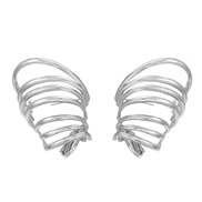 ( Silver)Autumn and Winter Alloy earrings exaggerating occidental style Earring woman brief multilayer cirque
