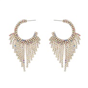 (AB color)colorful diamond earrings Round tassel Earring woman occidental style exaggerating banquet samll styleearrings