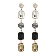 ( black)fashion colorful diamond earrings long style Rhinestone earring woman exaggerating occidental style windearrings