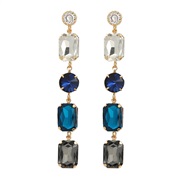 ( blue)fashion colorful diamond earrings long style Rhinestone earring woman exaggerating occidental style windearrings