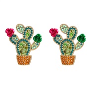 trend colorful diamond earrings fully-jewelled ear stud woman fashion personality lovely occidental styleearrings