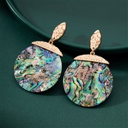 (CC1)occidental style fashion Street Snap wealthy wind travel color natural Shells earrings earring woman