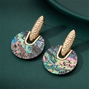 (CC3)occidental style fashion Street Snap wealthy wind travel color natural Shells earrings earring woman