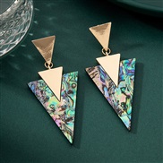 (CC4)occidental style fashion Street Snap wealthy wind travel color natural Shells earrings earring woman