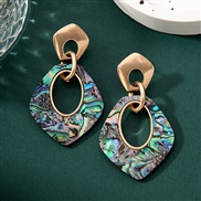 (CC5)occidental style fashion Street Snap wealthy wind travel color natural Shells earrings earring woman