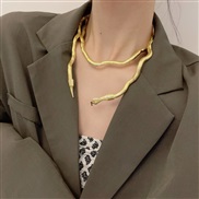 ( Gold)haifu tudio   black opening Modeling snake necklace Collar