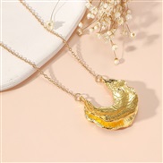 ( GoldU)Shells samll elegant temperament all-Purpose trend Pearl necklace clavicle chain