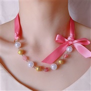 ( Pink) Pearl samll handmade all-Purpose temperament trend necklace