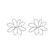 ( Silver)fashion wind hollow flowers earrings  occidental style personality wind Metal flowers ear stud