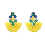 ( yellow)trend colorful diamond earrings tassel Earring woman occidental style exaggerating Bohemia ethnic styleearrings