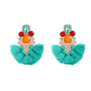 (Cyan )trend colorful diamond earrings tassel Earring woman occidental style exaggerating Bohemia ethnic styleearrings