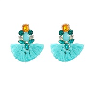 ( sky blue )trend colorful diamond earrings tassel Earring woman occidental style exaggerating Bohemia ethnic styleearr