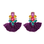 (purple)trend colorful diamond earrings tassel Earring woman occidental style exaggerating Bohemia ethnic styleearrings