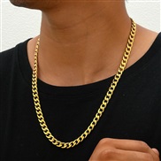 Fashionable and simple stainless steel gold chain men necklace