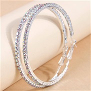 6.0cm high quality fashion concise flash diamond temperament personality lady circle