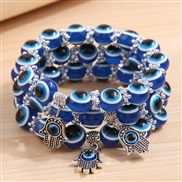 fashion concise all-Purpose eyes bangle beads three layer all-Purpose woman bracelet
