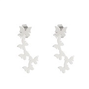 ( 1  63 1)occidental style brief geometry stainless steel ear stud  personality samll cat butterfly love Earring