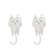 ( 5  63 5)occidental style brief geometry stainless steel ear stud  personality samll cat butterfly love Earring