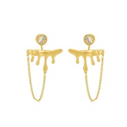 (KCgold M  76)occidental style retro creative drop earring ear stud fashion temperament tassel chain earrings Earring w