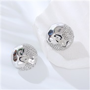 ( white)Korean style pellet surface textured buckleI fashion brief earrings  fresh all-Purpose Alloy diamond Earring