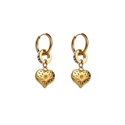 ( heart shaped ) titanium steel earrings love butterfly samll stainless steel circle high earrings