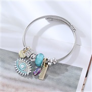 ( blue) moreDIY beads bangle eyes personality bracelet beads  silver color lovers