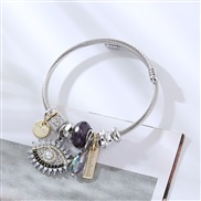 ( black) moreDIY beads bangle eyes personality bracelet beads  silver color lovers