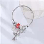 ( red) more bangle silver color Alloy butterfly Five-pointed star hanging ornaments fashion personality all-Purpose