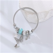 ( blue) more bangle silver color Alloy butterfly Five-pointed star hanging ornaments fashion personality all-Purpose