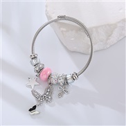 ( Pink) more bangle silver color Alloy butterfly Five-pointed star hanging ornaments fashion personality all-Purpose