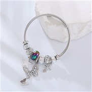 ( black) more bangle silver color Alloy butterfly Five-pointed star hanging ornaments fashion personality all-Purpose