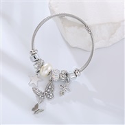 ( white) more bangle silver color Alloy butterfly Five-pointed star hanging ornaments fashion personality all-Purpose