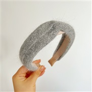 ( gray )new color all-Purpose temperament velvet width Headband Winter Headband